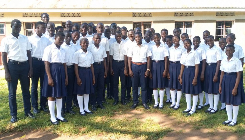 The prefectorial body of Katrini Secondary School in school uniform